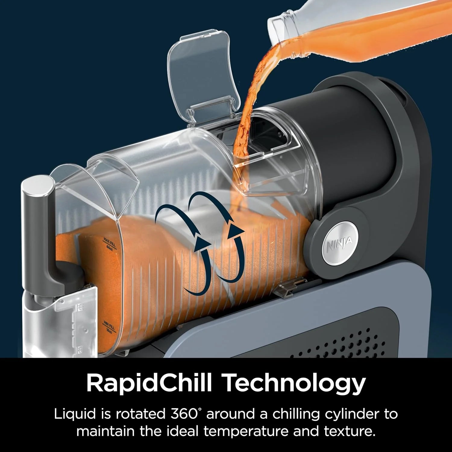 SLUSHi with RapidChill Technology, 88 oz. Frozen Drink & Slushie Machine, 5 Preset Programs, Margaritas, Frappés, and More, Premium Accents, Black, FS301