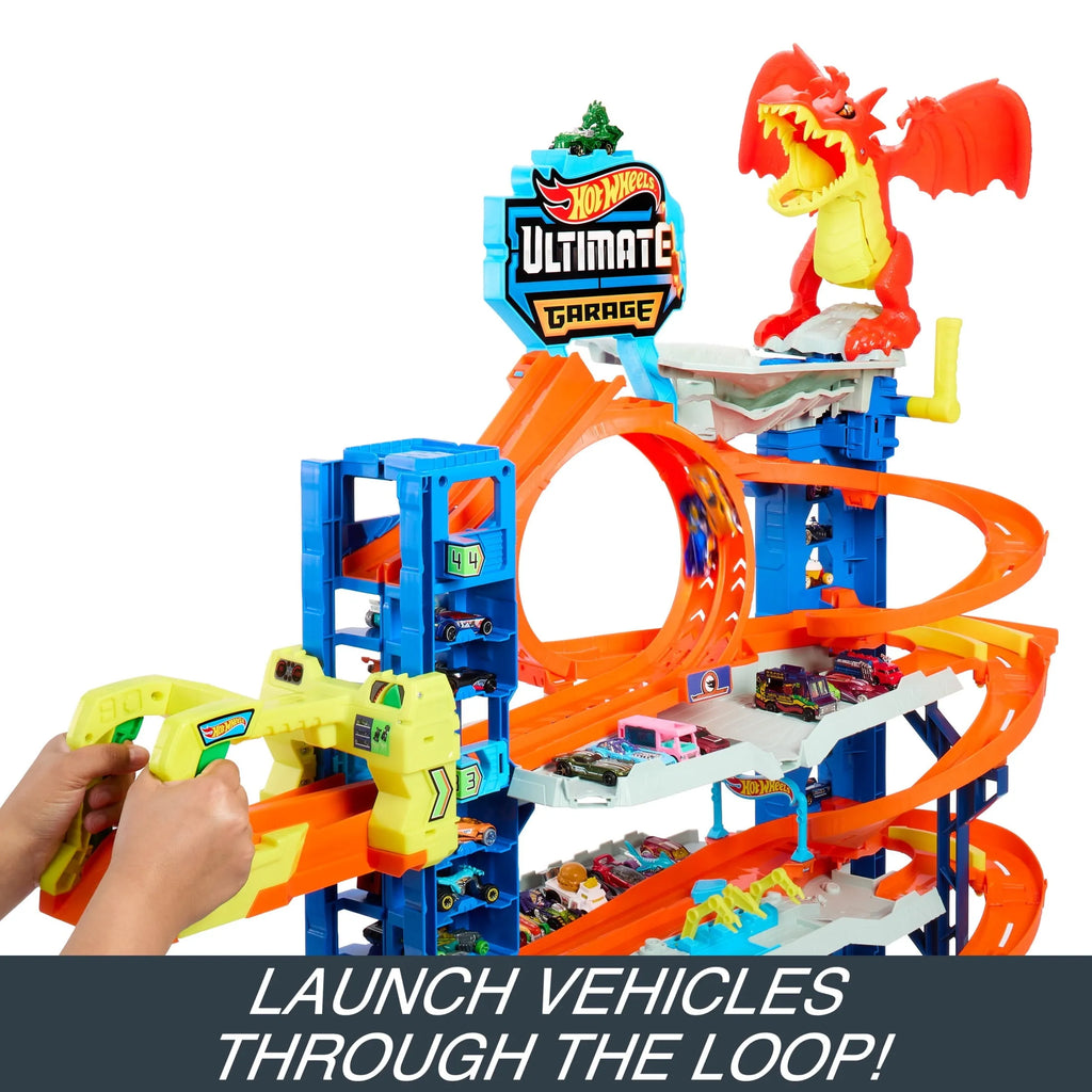 Hot Wheels City Ultimate Garage Playset with 2 Die-Cast Cars, Storage for 50 Cars Child Age 4-8