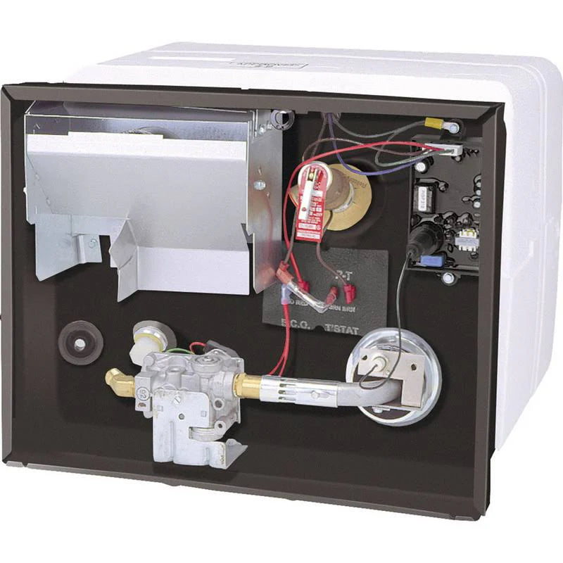 RV Water Heater G6A-8E, 6 Gallon, Gas, Polar White, Patented U-Tube Design