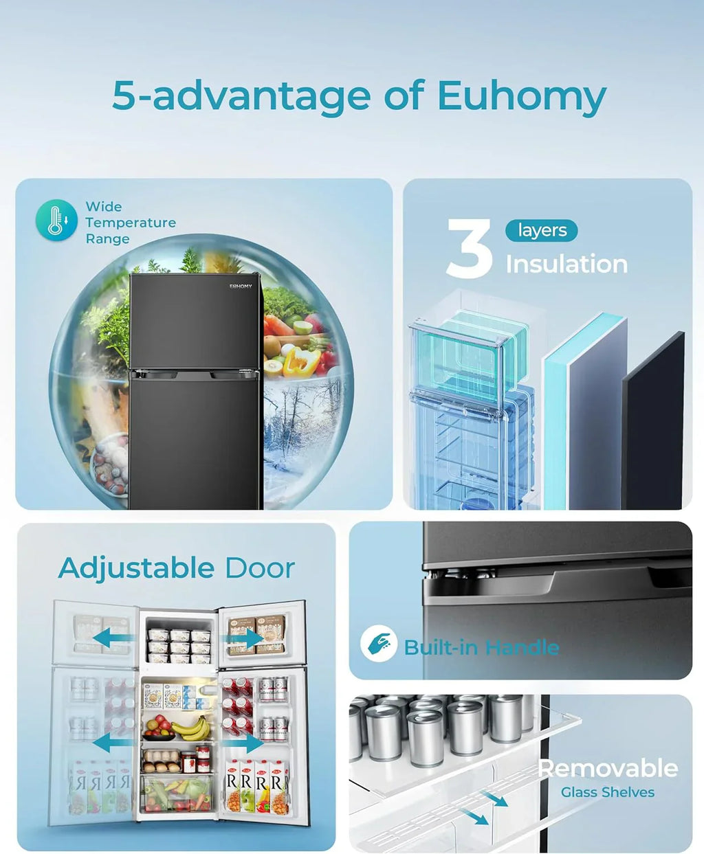 3.2 Cu.Ft Mini Fridge with Freezer ?????? 2-Door Compact Refrigerator for Bedroom, Dorm, Office or Apartment, Silver3.2 Cu.Ft Mini Fridge with Freezer ?????? 2-Door Compact Refrigerator for Bedroom, Dorm, Office or Apartment, Silver