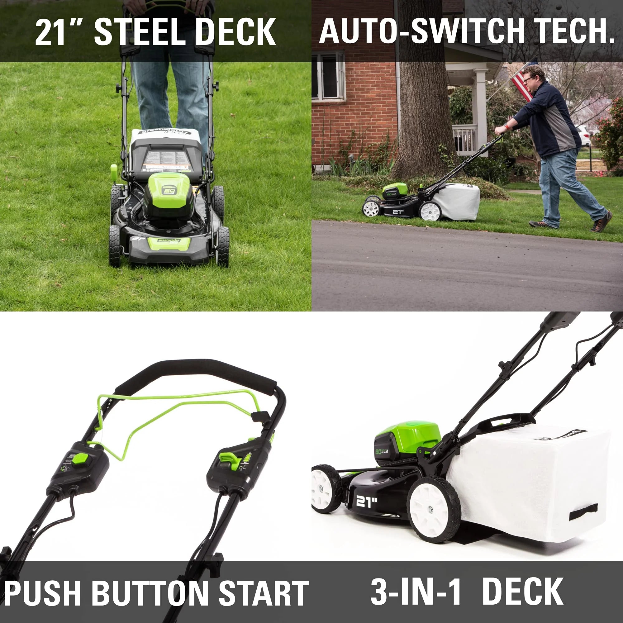80V Cordless 21a?2a?2 Self-Propelled Brushless Lawn Mower | Greenworks