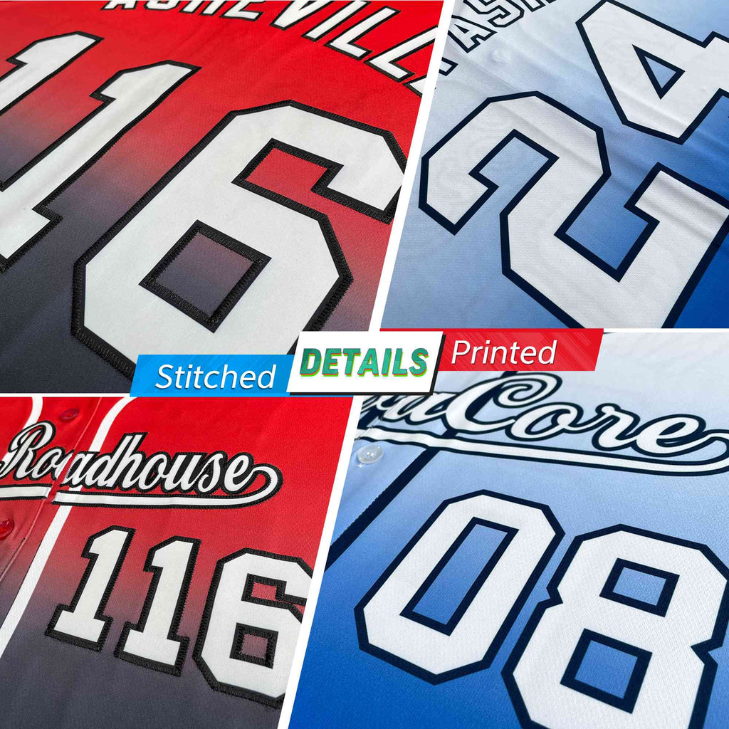 Custom Gray Royal Royal-White Gradient Fashion Authentic Two-Button Softball Jersey