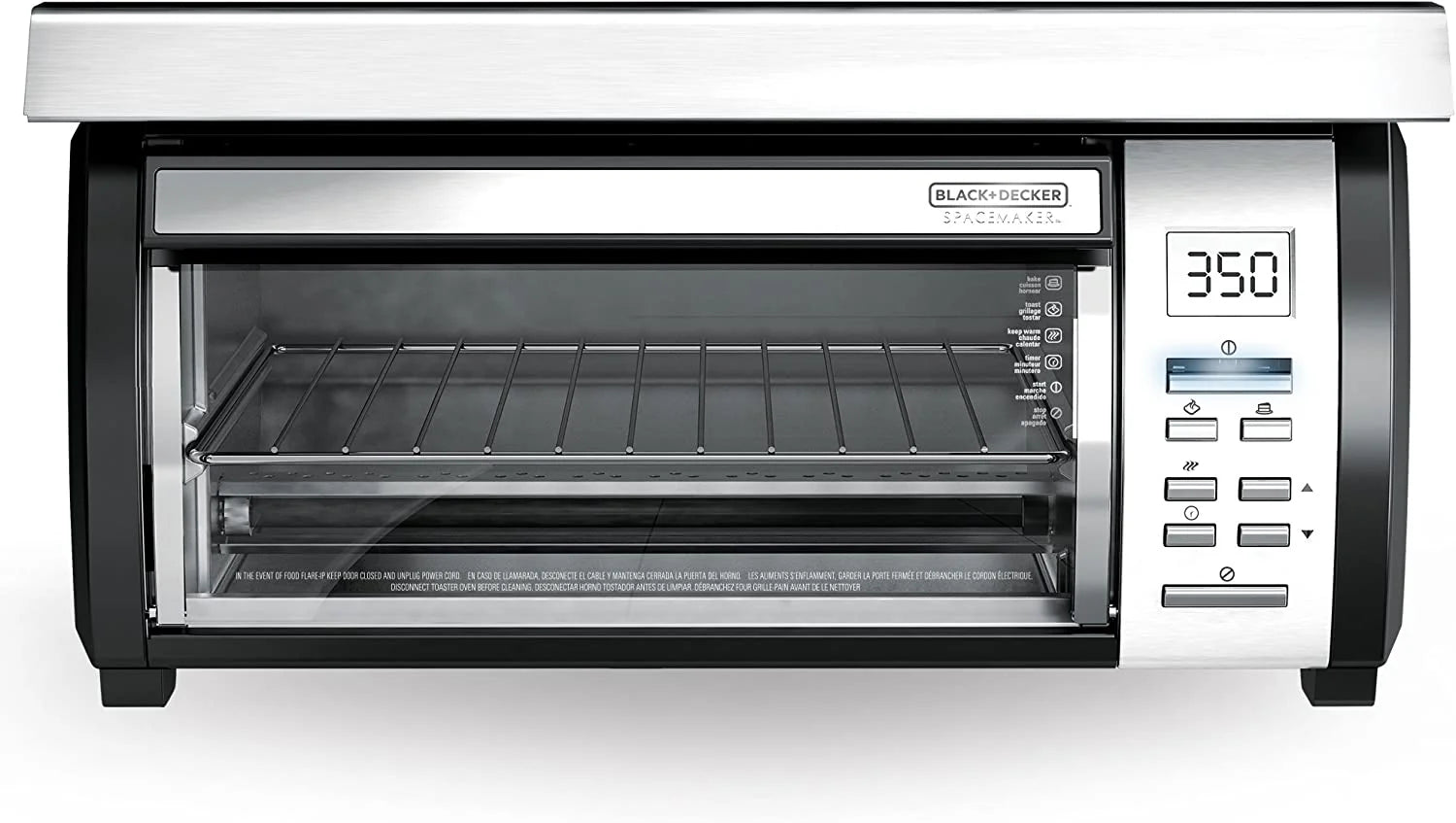 BLACK DECKER SpaceMaker Under Counter Toaster Oven, Digital Controls, Black/Stainless Steel, Fits 9????μ??????? Pizza or 4 Slices